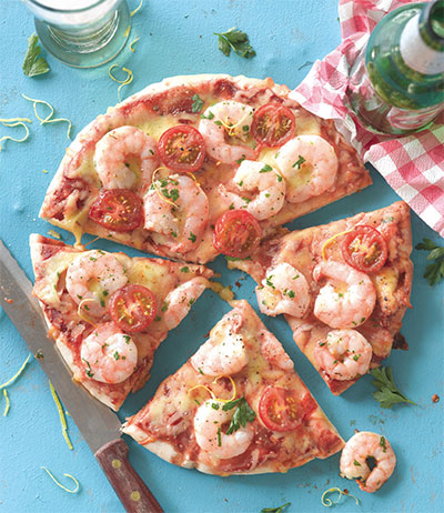 Giannis Garlic Prawn Pizza